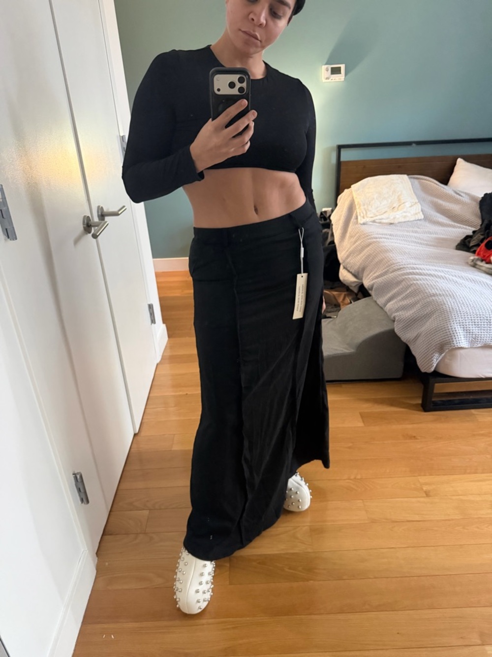 Black Maxi Wrap Skirt — Sleek Everyday Maxi